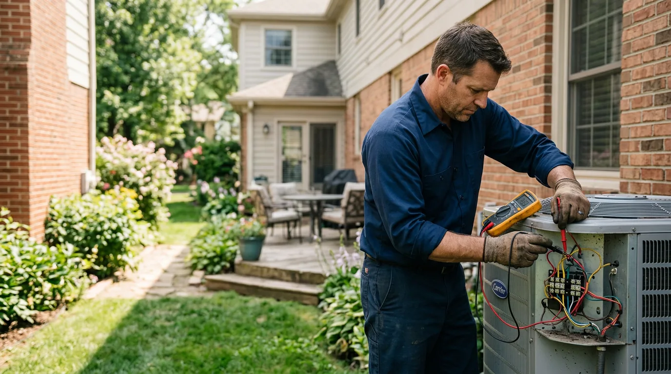 HVAC technician working near Penfield, IL